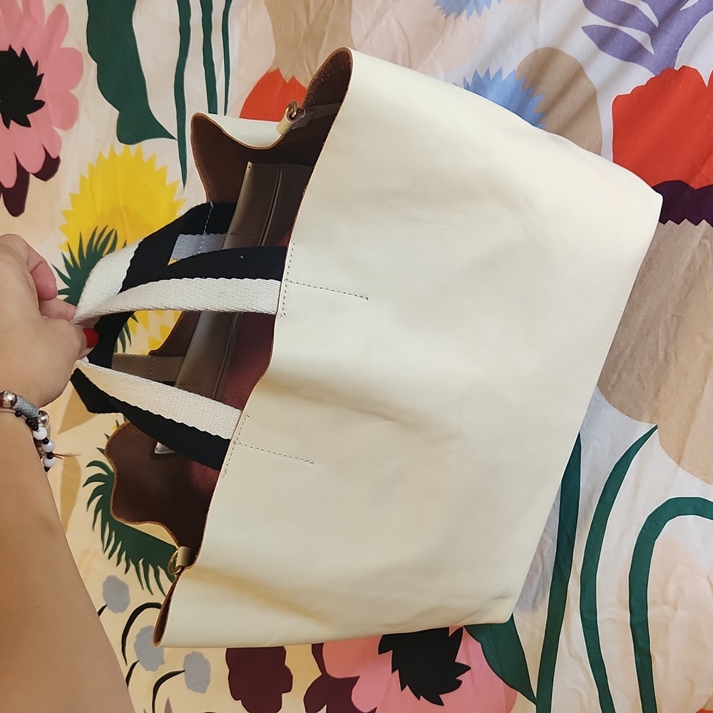 Clare V Cream Leather tote